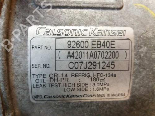 AC compressor NISSAN NAVARA NP300 (D40) 2.5 dCi 4WD (D40TT, D40T, D40M, D40BB) | BP23874263M34 