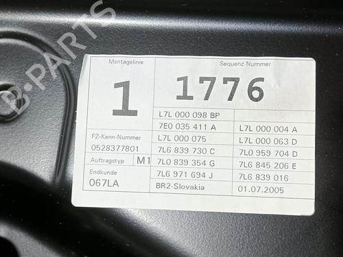 Rear right window mechanism VW TOUAREG (7LA, 7L6, 7L7) 2.5 R5 TDI | BP25017229C25 