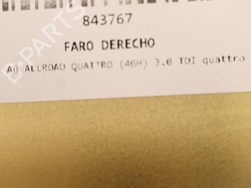 Used Right headlight Right headlight AUDI A6 C6 Avant (4F5) 3.0 (218 hp) 33764365 33764365