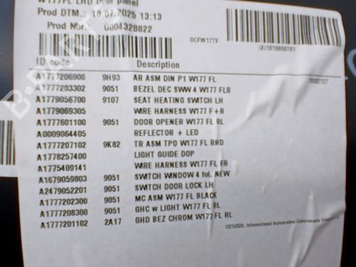 Front left panel MERCEDES-BENZ A-CLASS Saloon (V177) A 180 (177.184) | BP37591449C58 - Image 2