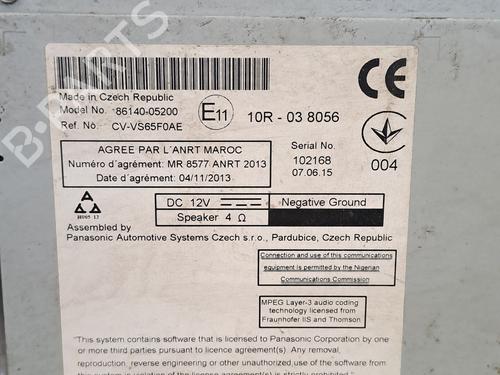 Radio TOYOTA AVENSIS Saloon (_T27_) 2.0 D-4D (WWT271_) | BP26381752E6 