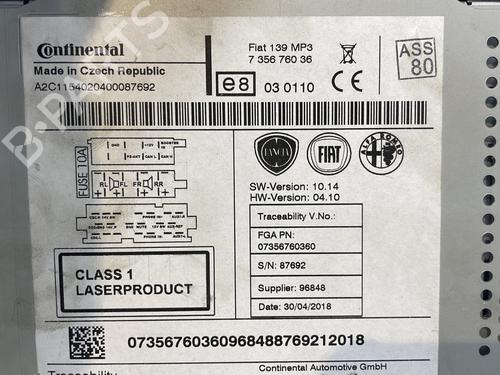 Radio FIAT PANDA (312_, 319_) 1.2 (312PXA1A) | BP29438902E6 