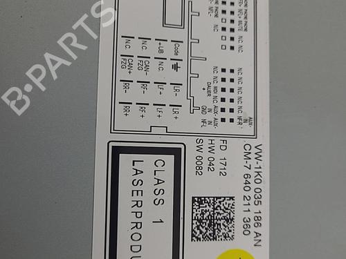 Autoradio VW GOLF VI (5K1) 1.6 TDI (105 hp) 22819461