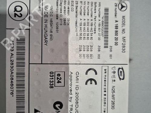 Radio MERCEDES-BENZ B-CLASS Sports Tourer (W245) B 180 CDI (245.207) | BP22838602E6 