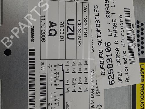 Used Radio OPEL CORSA D (S07) 1.2 (L08, L68) (80 hp) 22822560