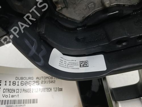Steering wheel CITROËN C3 III (SX) 1.2 THP 110 (SXHNPS, SXHNZT, SXHNZ6) | BP31045720C49 