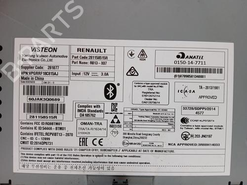 Used Radio Radio DACIA SANDERO II 1.0 SCe 75 (B8JC, B8JD, B8NC) (73 hp) 30719304 30719304