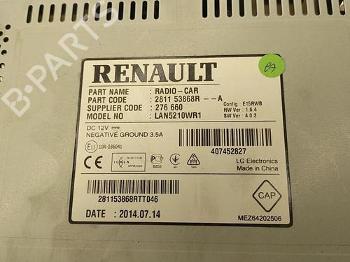 Radio RENAULT CLIO IV Grandtour (KH_) 1.5 dCi 90 (KHN3, KHN4) | BP22851813E6 