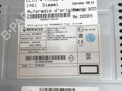 Radio RENAULT CLIO IV (BH_) 1.5 dCi 75 | BP22854938E6 