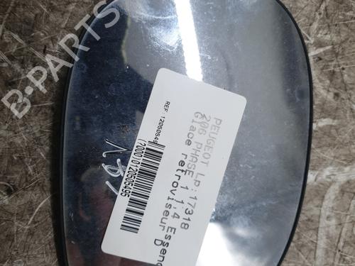 Spiegelglas rechts für PEUGEOT 206 Hatchback (2A/C) 1.4 i (75 hp) 32104148