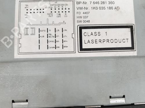 Auto-radio VW GOLF V (1K1) 2.0 TDI 16V 4motion | BP25836671E6 