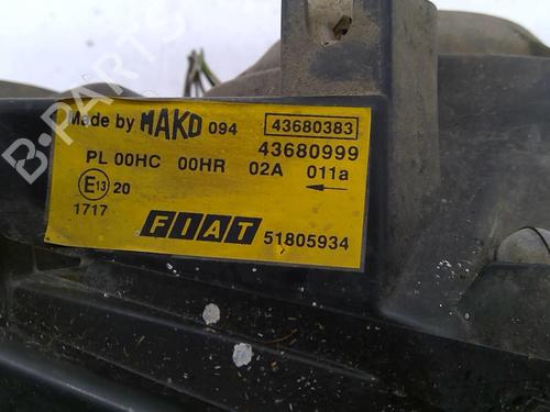 Used Right headlight Right headlight FIAT DOBLO Box Body/MPV (223_) 1.3 D Multijet (75 hp) 24420933 24420933