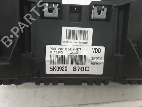 Instrument cluster VW GOLF VI (5K1) 2.0 TDI | BP22875845C47 