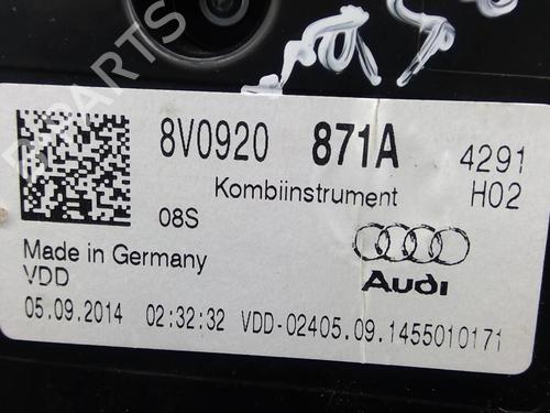 Used Instrument cluster AUDI A3 Sportback (8VA, 8VF) 1.6 TDI (110 hp) 22876334
