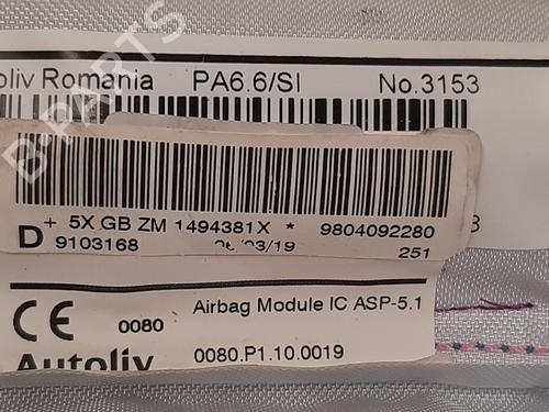 Right curtain airbag PEUGEOT 208 I (CA_, CC_)  | BP23463526C12