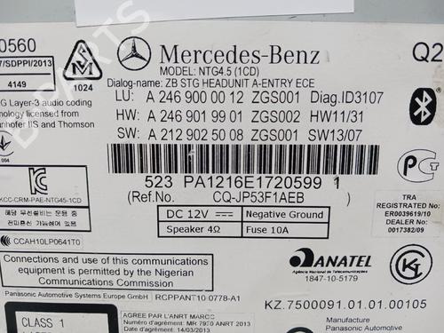 Radio MERCEDES-BENZ A-CLASS (W176) | BP23469904E6