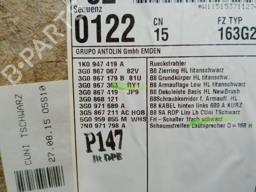 Rear left panel VW PASSAT B8 (3G2, CB2) 1.6 TDI | BP38560818C60 - Image 4