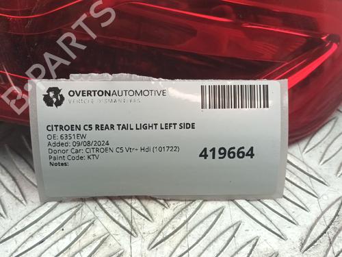 Left taillight CITROËN C5 III (RD_) 1.6 HDi 110 (RD9HZC) | BP29665348C34