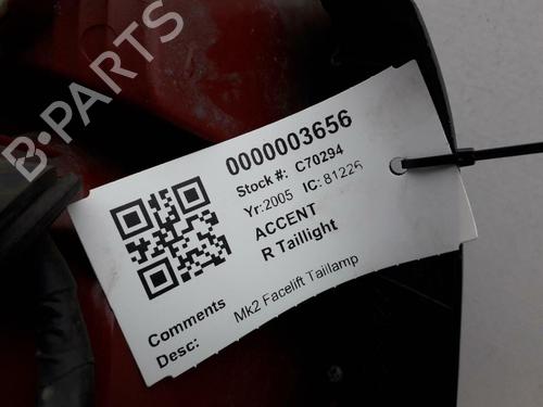 Right taillight HYUNDAI ACCENT II (LC) 1.3 | BP29645426C35 