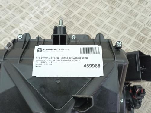 Heater blower motor PORSCHE 718 CAYMAN (982) 4.0 GT4 (982810, 982811) | BP29680908M62