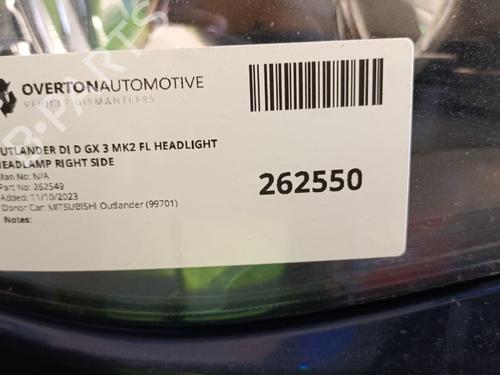 Right headlight MITSUBISHI OUTLANDER II (CW_W) 2.2 DI-D 4WD | BP29652357C29 