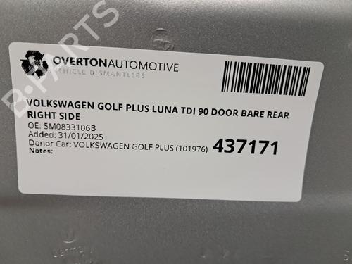 Right rear door VW GOLF PLUS V (5M1, 521) 1.9 TDI | BP29670774C5