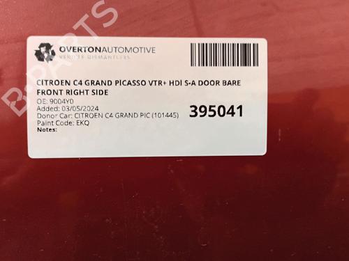 Right front door CITROËN C4 Grand Picasso I (UA_) 1.6 HDi 110 | BP29660897C3 