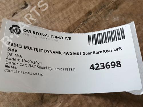 Left rear door FIAT SEDICI (189_) 1.9 D Multijet 4x4 | BP29666217C4 