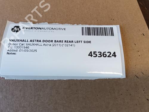 Left rear door VAUXHALL ASTRA Mk VI (J) Estate (P10) 1.4 | BP29678799C4 