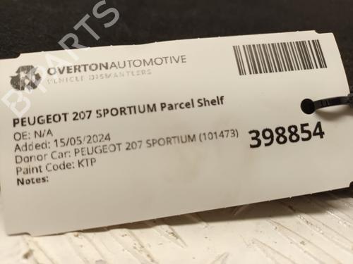 Rear parcel shelf PEUGEOT 207 (WA_, WC_) 1.4 | BP29661202C85 
