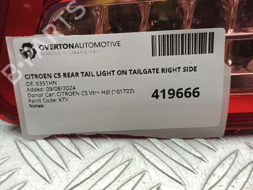 Right taillight CITROËN C5 III (RD_) 1.6 HDi 110 (RD9HZC) | BP29665350C35 