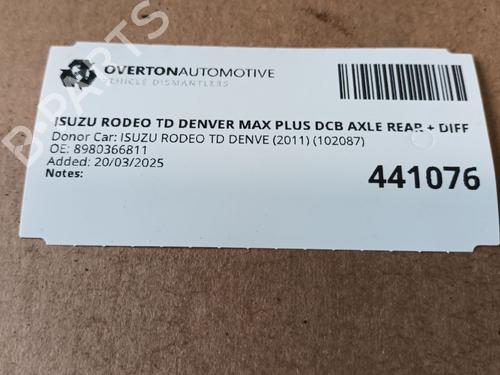 Rear axle ISUZU D-MAX I (TFR, TFS) 3.0 DiTD 4x4 (TFS85_) | BP29672718M2 