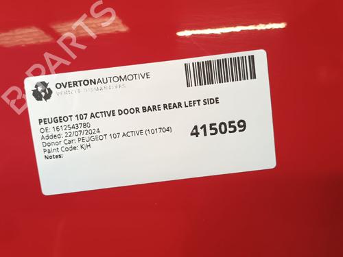 Left rear door PEUGEOT 107 (PM_, PN_) 1.0 | BP29663907C4