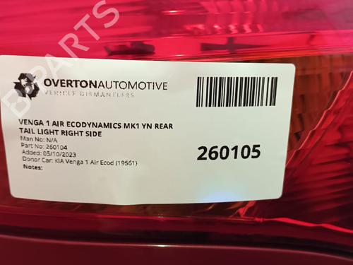 Right taillight KIA VENGA (YN) 1.4 CRDi 75 | BP29652281C35