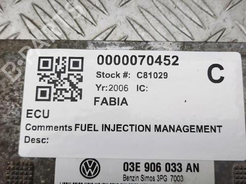 Engine control unit (ECU) SKODA FABIA I (6Y2) 1.2 | BP29647684M57 