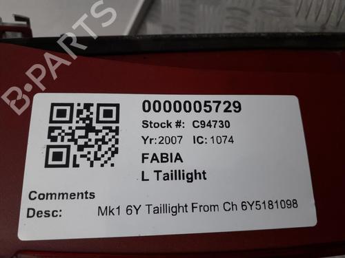 Venstre baglygte SKODA FABIA I (6Y2) 1.9 TDI RS | BP29645565C34