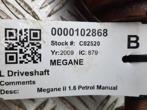 Left front driveshaft RENAULT MEGANE III Coupe (DZ0/1_) 1.6 16V (DZ0U, DZ1B, DZ1H) | BP29648206M38