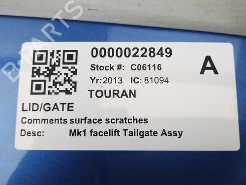 Bakluke CC/Kombi-Kupé VW TOURAN (1T3) 2.0 TDI | BP29646281C6 