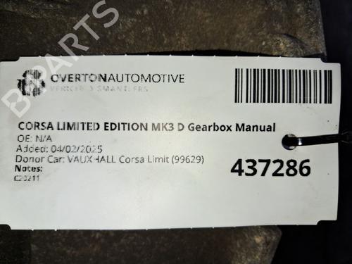 Gearbox VAUXHALL CORSAVAN Mk III (D) Hatchback Van (S07) 1.3 CDTI | BP29670825M3