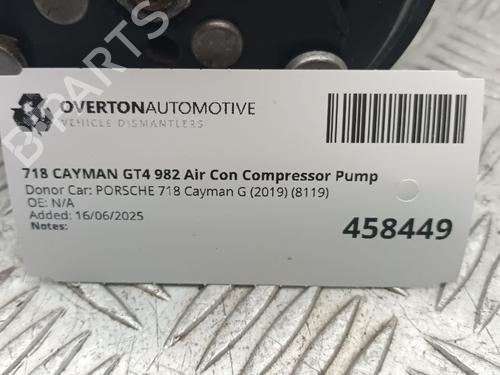 AC compressor PORSCHE 718 CAYMAN (982) 4.0 GT4 (982810, 982811) | BP31606321M34 