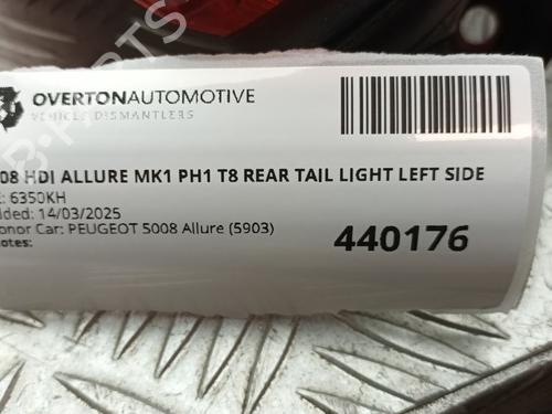 Left taillight PEUGEOT PARTNER Box Body/MPV 1.6 HDi / BlueHDi 75 | BP29672200C34