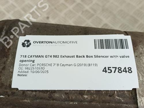 Exhaust system PORSCHE 718 CAYMAN (982) 4.0 GT4 (982810, 982811) | BP29680015M121
