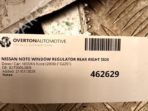 Rear right window mechanism NISSAN MICRA III (K12) 1.2 16V | BP29682658C25 