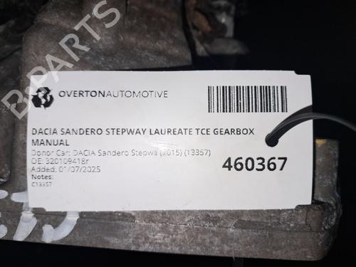 Used Gearbox DACIA SANDERO II TCe 90 (B8M1, B8MA, B8AC) (90 hp) 29681123