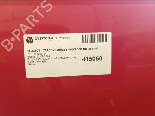 Right front door PEUGEOT 107 (PM_, PN_) 1.0 | BP29663908C3 