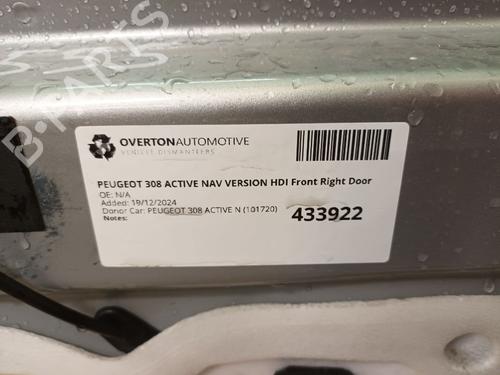 Right front door PEUGEOT 308 I (4A_, 4C_) 1.6 HDi | BP29669483C3 