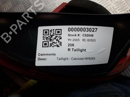 Right taillight PEUGEOT 206 Van 1.4 HDi | BP29645362C35 