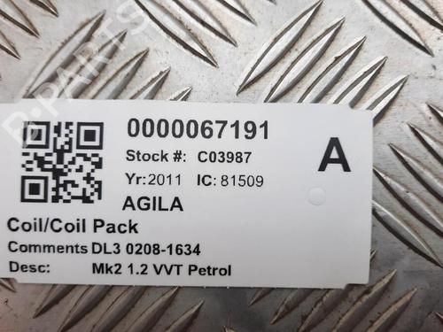 Tændspole VAUXHALL AGILA Mk II (B) (H08) 1.2 i 16V | BP29647410M94 