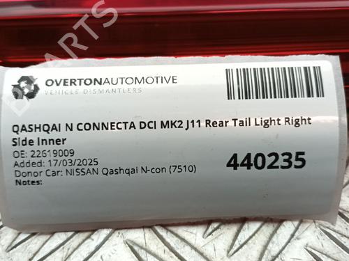 Right taillight NISSAN QASHQAI II (J11, J11_) 1.5 dCi | BP29672235C35 