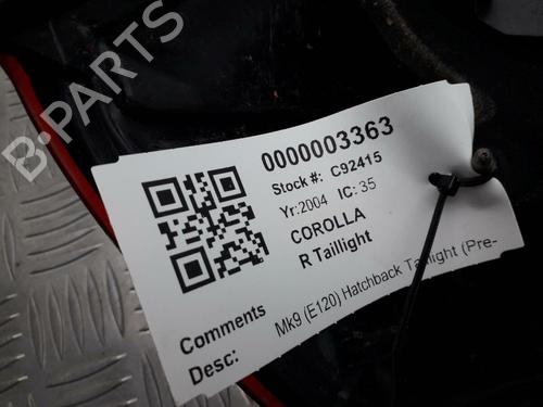 Højre baglygte TOYOTA COROLLA (_E12_) 1.4 VVT-i (ZZE120_, ZZE120R) | BP29645391C35 